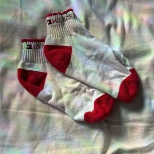 Tommy Hilfiger Men's Red and White Ankle Socks